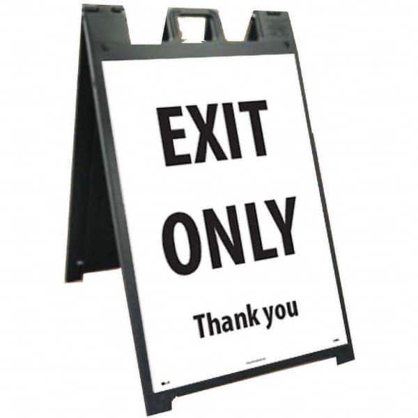 NMC - "EXIT HERE", 25" Wide x 45" High, Plastic Safety Sign - Eagle Tool & Supply