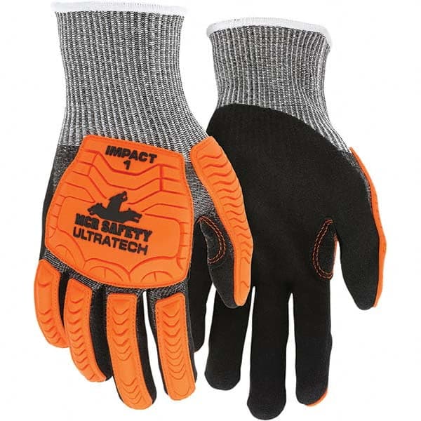 MCR Safety - Size M, ANSI Cut Lvl A4, Puncture Lvl 4, Abrasion Lvl 4, Foam Nitrile Coated Cut & Puncture Resistant Gloves - Eagle Tool & Supply