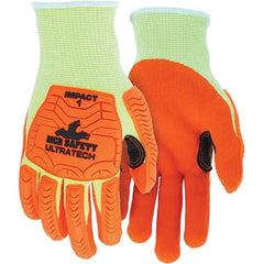 MCR Safety - Size S, ANSI Cut Lvl A5, Puncture Lvl 4, Abrasion Lvl 5, Foam Nitrile Coated Cut & Puncture Resistant Gloves - Eagle Tool & Supply