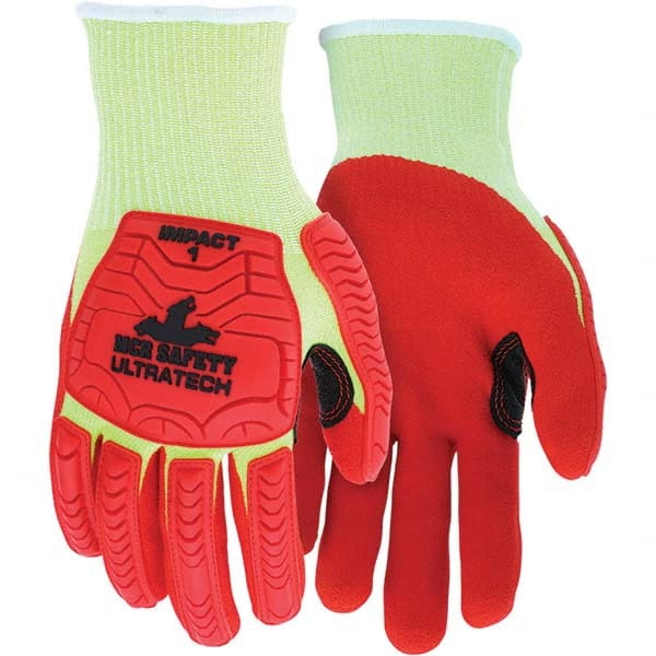 MCR Safety - Size S, ANSI Cut Lvl A4, Puncture Lvl 4, Abrasion Lvl 4, Foam Nitrile Coated Cut & Puncture Resistant Gloves - Eagle Tool & Supply