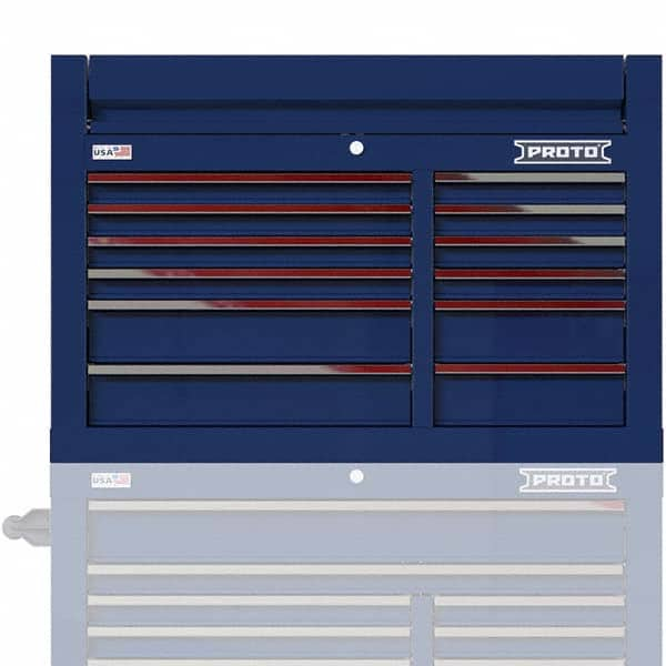 12 Drawer Top Tool Chest 41-1/2″ Wide x 22-3/8″ Deep x 27-21/32″ High, 1,500 Lb Capacity, Alloy Steel, Gloss Blue