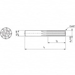 Mapal - Spiral Router Bits Cutting Diameter (mm): 8.00 Number of Flutes: 8 - Eagle Tool & Supply