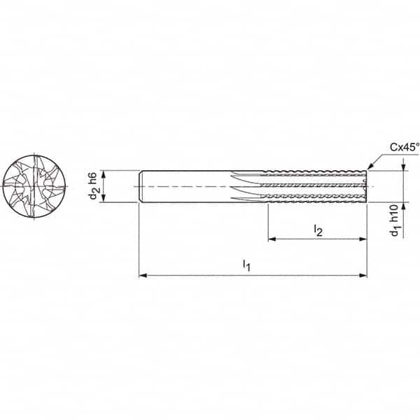 Mapal - Spiral Router Bits Cutting Diameter (mm): 10.00 Number of Flutes: 8 - Exact Industrial Supply