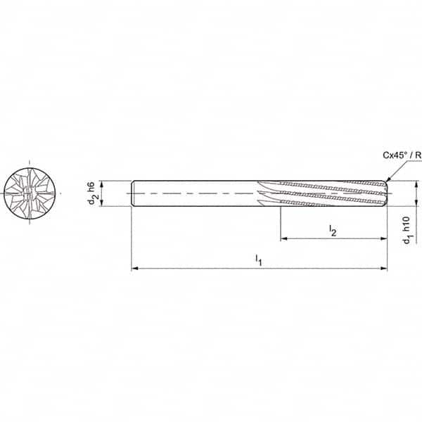 Mapal - Spiral Router Bits Cutting Diameter (mm): 10.00 Number of Flutes: 8 - Eagle Tool & Supply