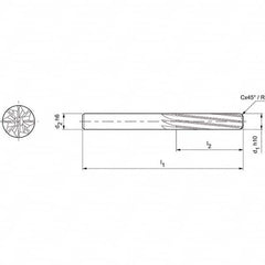 Mapal - Spiral Router Bits Cutting Diameter (mm): 10.00 Number of Flutes: 8 - Eagle Tool & Supply