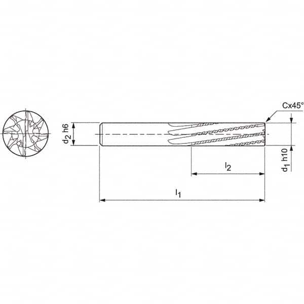 Mapal - Spiral Router Bits Cutting Diameter (mm): 8.00 Number of Flutes: 8 - Eagle Tool & Supply