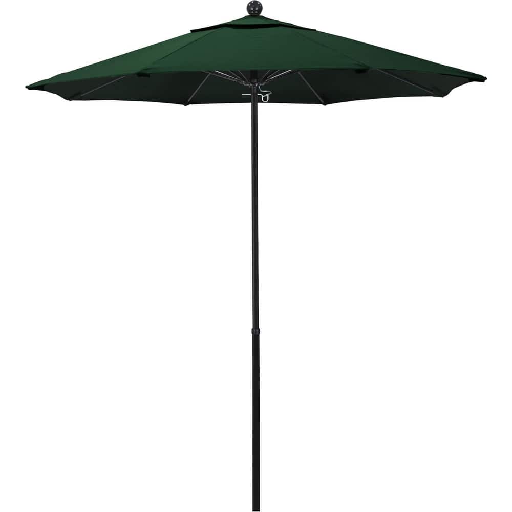Patio Umbrellas; Diameter (Feet): 7.5; Height (Feet): 7.698; Fabric Color: Hunter Green; Base Included: No; Canopy Fabric: Olefin; Fade Resistant: Yes; Additional Information: Push Lift; Frame Material: Fiberglass