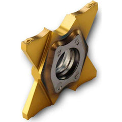 Grooving Insert: TQJJ TT9080, Solid Carbide TiAlN & TiN Finish, Neutral, 0.125″ Cutting Width, Series TQJ27