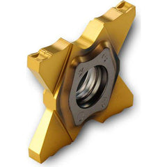 Grooving Insert: TQCC TT9080, Solid Carbide TiAlN & TiN Finish, Neutral, 0.098″ Cutting Width, Series TQC27