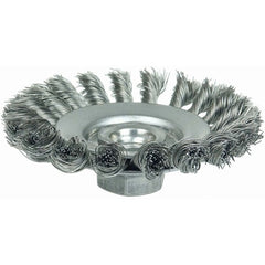 4″ Knot Wire Bevel Brush, .014″ Steel Fill, M10x1.25 Nut - Eagle Tool & Supply