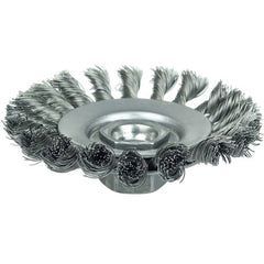 4″ Knot Wire Bevel Brush, .014″ Steel Fill, M10x1.50 Nut - Eagle Tool & Supply