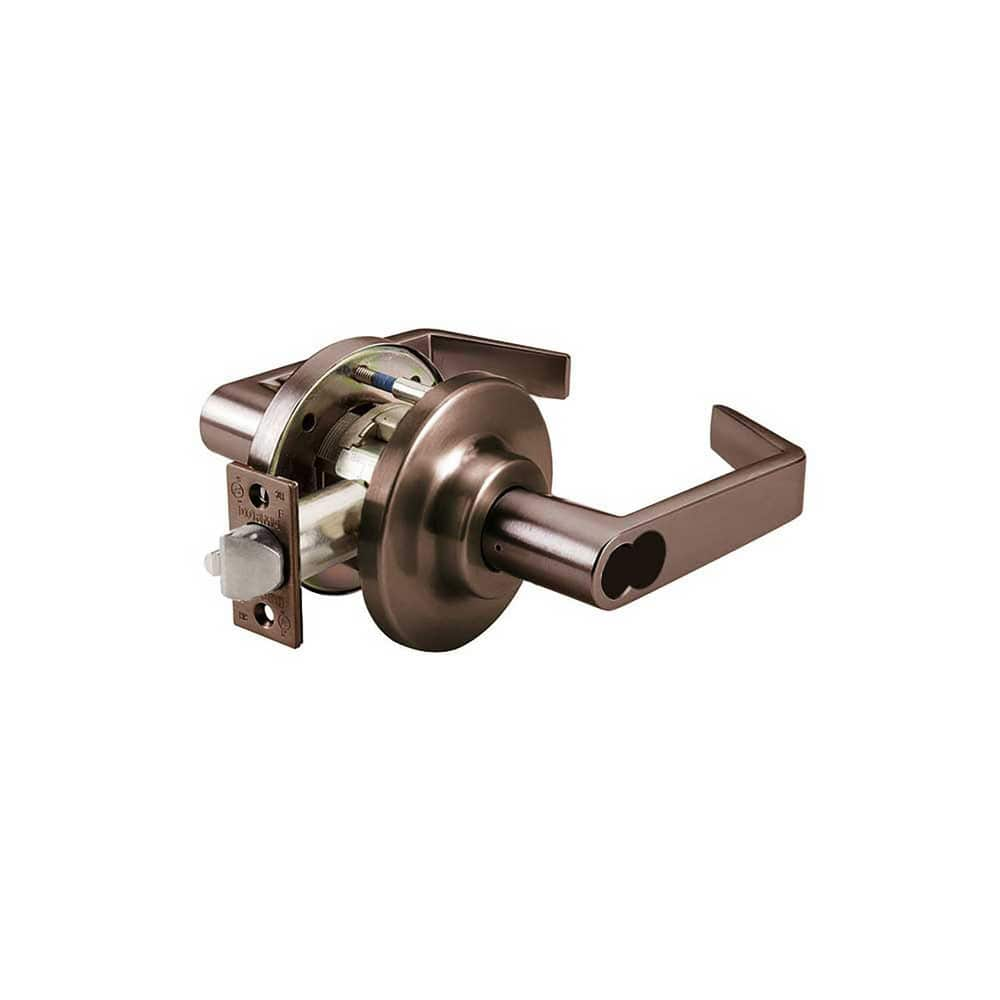 Lever Locksets; Type: Entry; Key Type: Keyed Different; Strike Type: ANSI 4-7/8; Finish/Coating: Oil Rubbed Bronze; Material: Steel; Material: Steel; Door Thickness: 1-3/4″ ™2-1/4″ ™; Backset: 2.75; Lockset Grade: Grade 1; Cylinder Type: SFIC Less Core; M