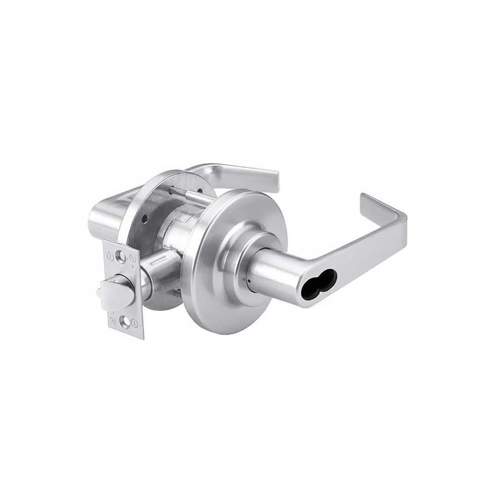 Lever Locksets; Type: Classroom; Key Type: Keyed Different; Strike Type: ANSI 4-7/8; Finish/Coating: Satin Chrome; Material: Steel; Material: Steel; Door Thickness: 1-3/8 ™1-3/4; Backset: 2.75; Lockset Grade: Grade 2; Cylinder Type: SFIC Less Core; Minimu