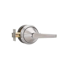 Lever Locksets; Type: Passage; Key Type: Keyless; Strike Type: ASA Strike; Finish/Coating: Satin Stainless Steel; Material: Steel; Material: Steel; Door Thickness: 1 5/8 - 1 7/8; Backset: 2.75; Lockset Grade: Grade 1; Cylinder Type: None; Minimum Order Qu