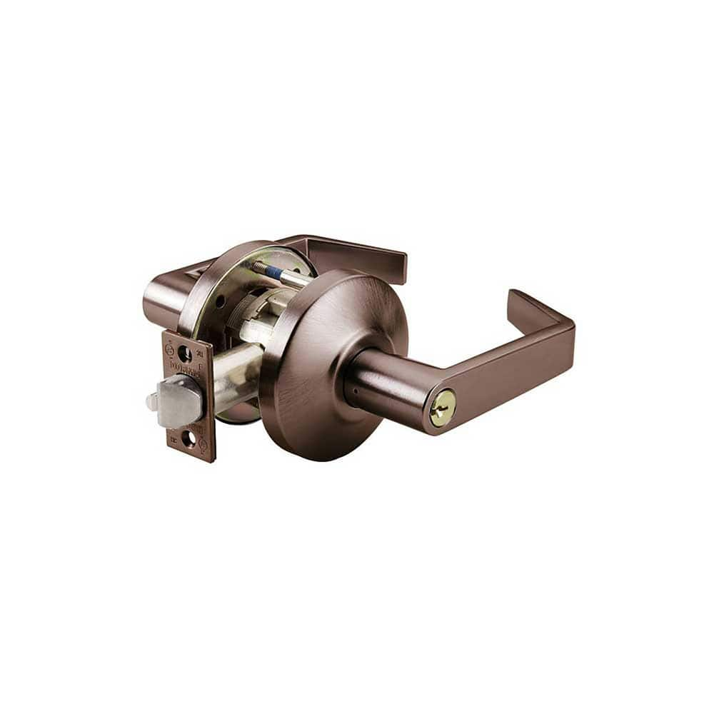 Lever Locksets; Type: Classroom Intruder; Key Type: Keyed Different; Strike Type: ANSI 4-7/8; Finish/Coating: Oil Rubbed Bronze; Material: Steel; Material: Steel; Door Thickness: 1-3/4″ ™2-1/4″ ™; Backset: 2.75; Lockset Grade: Grade 1; Cylinder Type: Conv