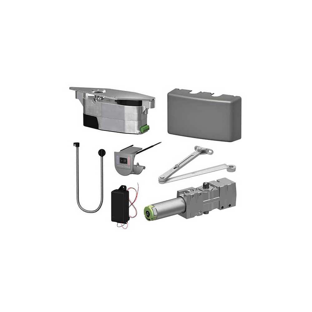 6400 Module & Closer Kit Damper: 185 lb Load Capacity Cast Iron, Aluminum Finish, Non-Handed