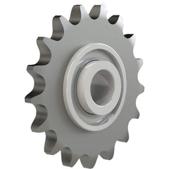 Chain Idler Sprockets; Bore Diameter: 0.6350; Pitch: 0.5 in; Compatible Shaft Diameter: 0.625 in; Number Of Strands: 1; Bearing Type: Ball; Material: Steel; Number of Teeth: 18; Minimum Order Quantity: Steel; Shaft Diameter (Inch): 0.625 in; Chain Size Nu