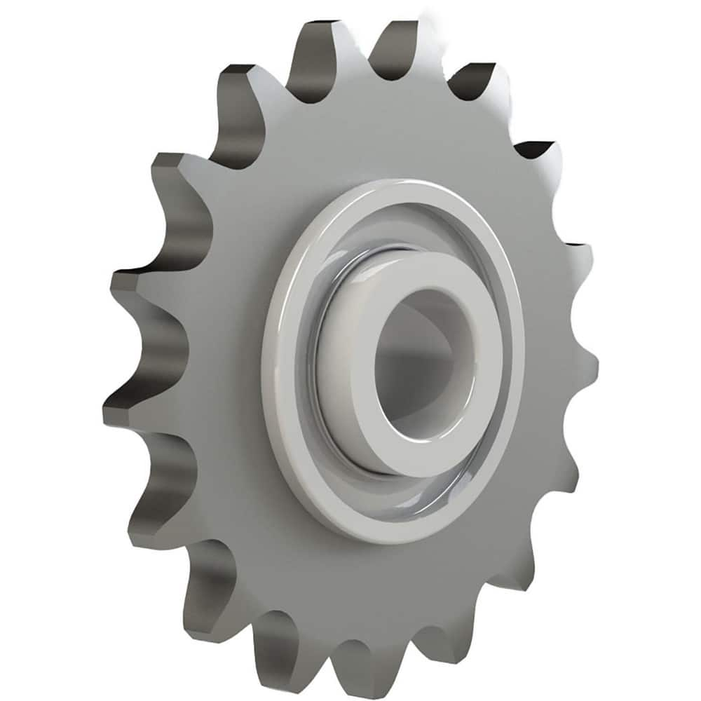 Chain Idler Sprockets; Bore Diameter: 17.0000; Pitch: 0.625 in; Compatible Shaft Diameter: 0.669 in; Number Of Strands: 1; Bearing Type: Ball; Material: Glass Reinforced Nylon; Number of Teeth: 15; Minimum Order Quantity: Glass Reinforced Nylon; Shaft Dia