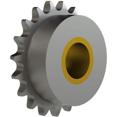 Chain Idler Sprockets; Bore Diameter: 0.5000; Hub Diameter: 1.5000; Pitch: 0.5 in; Compatible Shaft Diameter: 0.5 in; Number Of Strands: 1; Bearing Type: Plain; Material: Steel; Number of Teeth: 15; Minimum Order Quantity: Steel; Shaft Diameter (Inch): 0.