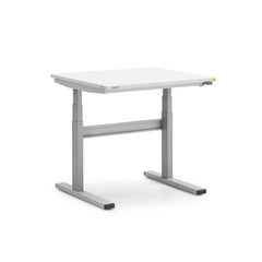 Stationary Work Benches, Tables; Table Type: Electric; Bench Style: Side Work Bench; Edge Type: Comfort Edge; Leg Style: Motor Height Adjustment; Color: Gray; Maximum Height: 50 in; Minimum Height: 24.8000; Overall Depth: 31.5 in; Table Material: Steel; F