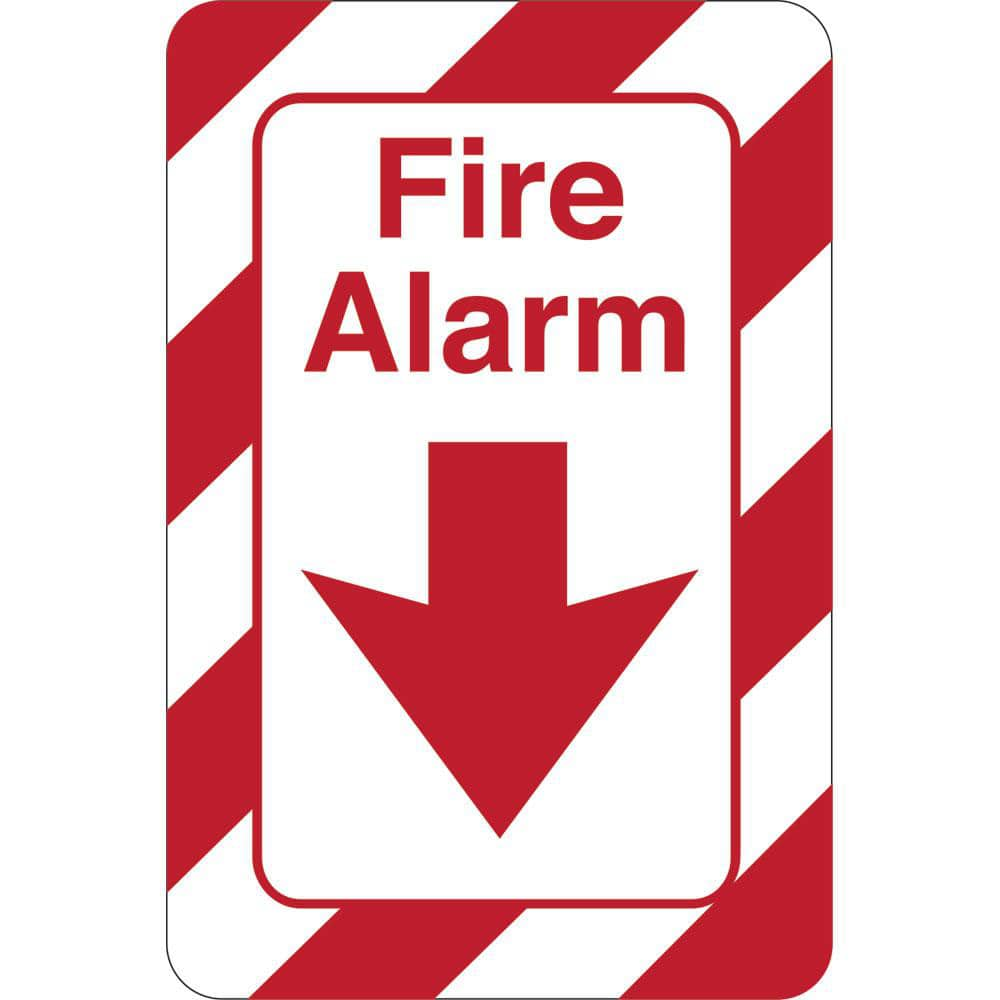 Facility Sign: Rectangle, ″Fire Alarm″ Acrylic, Double Sided Tape, 6″ High