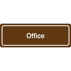 Facility Sign: Rectangle, ″Office″ Acrylic, Double Sided Tape, 3″ High