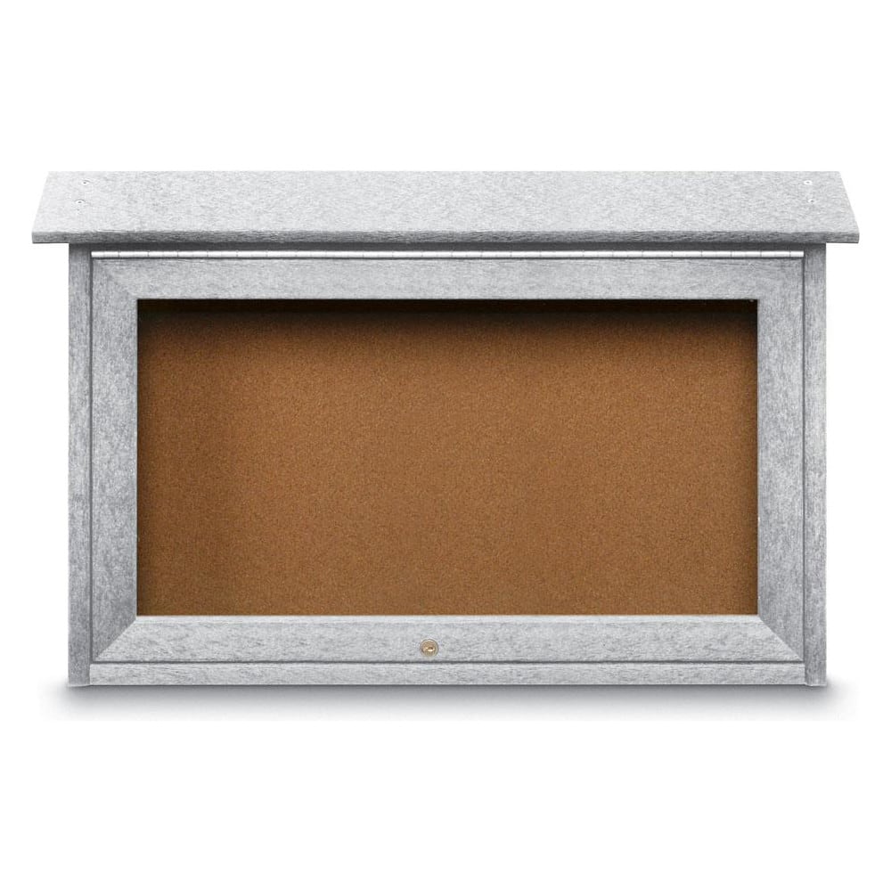 Cork Bulletin Boards; Bulletin Board Type: Enclosed Cork Bulletin Boards; Board Color: Natural Cork; Material: Recycled Plastic; Cork Over Fiberboard; Width (Inch): 18; Overall Height: 29; Overall Thickness: 5.5; Frame Material: Recycled Plastic; Overall