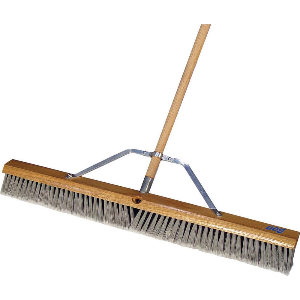 Push Broom: 36″ Wide, Polystyrene Bristle 3″ Bristle Length, Wood Block, Threaded Handle Connection, Handle Included