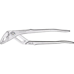 Tongue & Groove Plier: 10″ OAL, 39 mm Cutting Capacity Curved Head, 7 Position