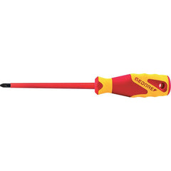 Phillips Screwdrivers; Tip Size: #0; Overall Length: 145.00; Handle Type: Ergonomic; Overall Length (Inch): 145.00; Features: Ergonomic Handle Design Enables Precise & Fatigue-Free Working; VDE Insulation Up To 1000 V, 3-Component Handle Power-Grip With H