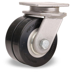 Swivel Top Plate Caster: Polyurethane on Aluminum, 4″ Wheel Dia, 2″ Wheel Width, 1,000 lb Capacity, 5-1/8″ OAH 3.625″ Plate Length, 2.5″ Plate Width, Non-Marking