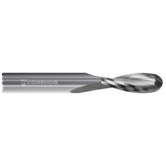 Ball End Mill: 0.093″ Dia, 2 Flute, Solid Carbide 1-1/2″ OAL, 1″ Shank Dia, Uncoated