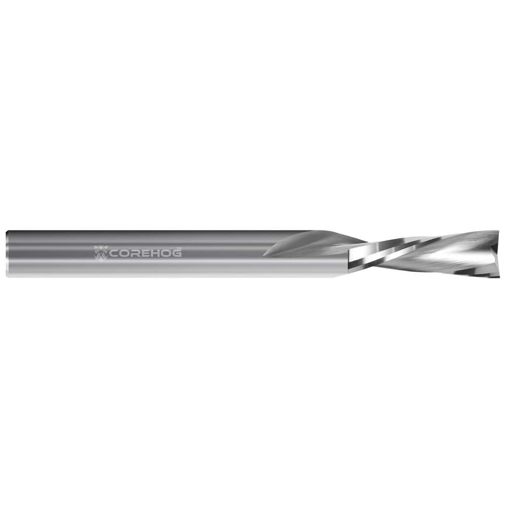 Square End Mill: 1/4'' Dia, 3/4'' LOC, 2.5'' OAL, 2 Flutes, Solid Carbide Single End, Uncoated, Downcut Flute