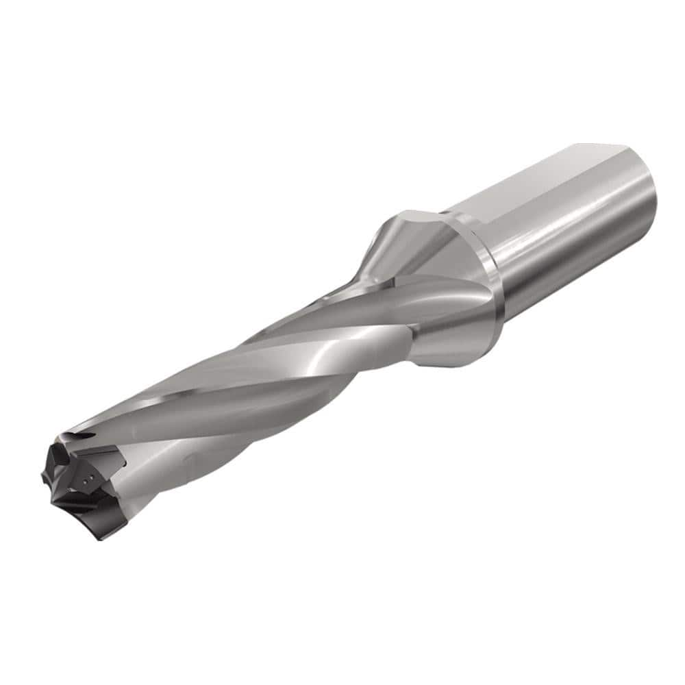 Replaceable Tip Drill: 0.571 to 0.587'' Drill Dia, 1.836″ Max Depth, 0.625'' Flatted Shank Uses H3P Inserts, 4.78″ OAL, Through Coolant