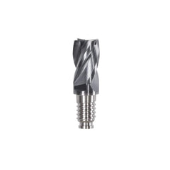 Corner Radius & Corner Chamfer End Mill Heads; Chamfer Angle: 45.000; Connection Type: Duo-Lock 12; Centercutting: Yes; Flute Type: Spiral; Number Of Flutes: 4; End Mill Material: Solid Carbide; Overall Length: 0.94