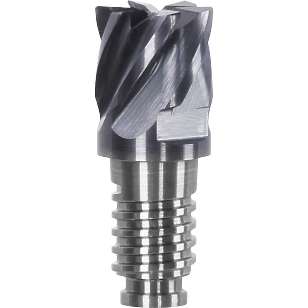 Corner Radius & Corner Chamfer End Mill Heads; Chamfer Angle: 45.000; Connection Type: Duo-Lock 12; Centercutting: Yes; Flute Type: Spiral; Number Of Flutes: 6; End Mill Material: Solid Carbide; Overall Length: 0.59