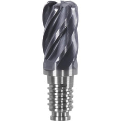 Corner Radius & Corner Chamfer End Mill Heads; Chamfer Angle: 45.000; Connection Type: Duo-Lock 12; Centercutting: Yes; Flute Type: Spiral; Number Of Flutes: 6; End Mill Material: Solid Carbide; Overall Length: 0.59