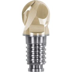 Ball End Mill Heads; Mill Diameter (mm): 20.00; Mill Diameter (Decimal Inch): 0.7874; Number of Flutes: 2; Length of Cut (mm): 15.0000; Length of Cut (Inch): 0.5906; Connection Type: Duo-Lock 20; Overall Length (mm): 25.0000; Overall Length (Inch): 0.9843