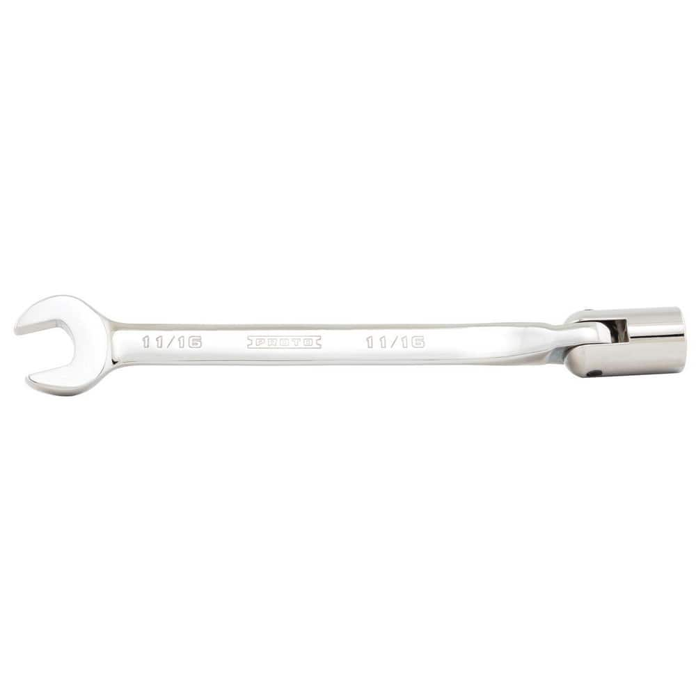 Combination Wrench: 0.688'' Head Size, 15 ° Offset 10.38'' OAL, Steel, Satin Finish