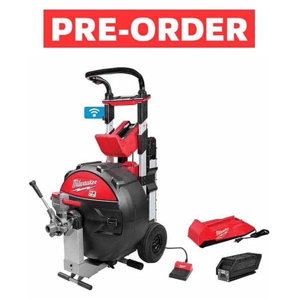 Milwaukee Tool - Electric & Gas Drain Cleaning Machines Type of Power: Cordless For Minimum Pipe Size: 3 (Inch) - Eagle Tool & Supply