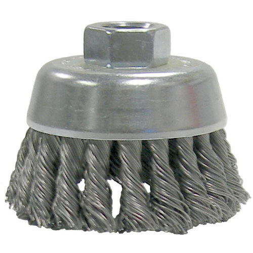 2-3/4″ Single Row Knot Wire Cup Brush, .020″ Steel Fill, M14 × 2.0 Nut - Eagle Tool & Supply