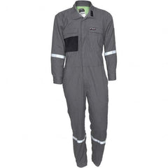 MCR Safety - Size 60 Regular Gray ASTM F1506 8.9 Cal/Cm2 CAT2 NFPA 2112 UL Certified NFPA 70E Flame Resistant/Retardant Coveralls - Eagle Tool & Supply