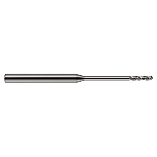 ‎3/16″ Dia. × 3/16″ Shank × 1-1/8″ DOC × 3″ OAL, Carbide Uncoated, Long , 3 Flute, Ballnose End Mill - Exact Industrial Supply