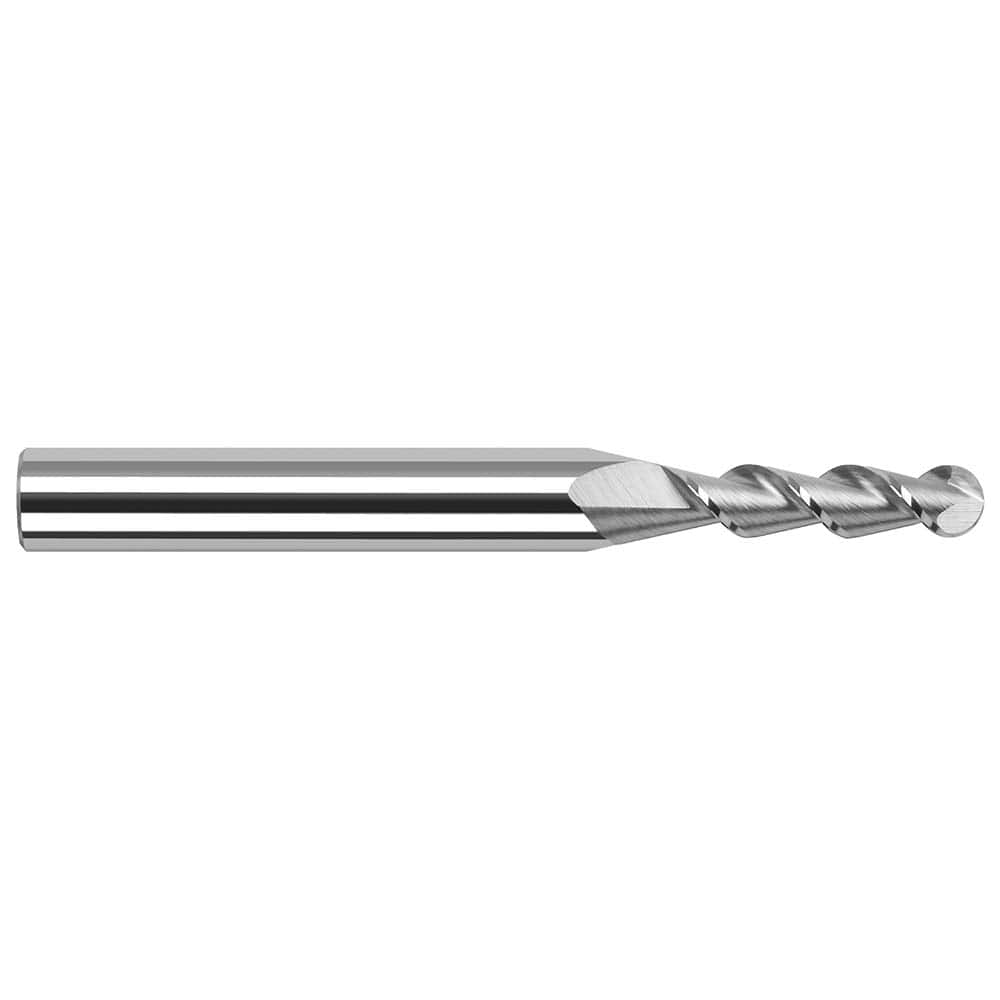 Harvey Tool - Ball End Mills; Mill Diameter (Inch): 1/8 ; Mill Diameter (Decimal Inch): 0.1250 ; Number of Flutes: 2 ; Length of Cut (Inch): 5/8 ; Length of Cut (Decimal Inch): 0.6250 ; Material: Solid Carbide - Exact Industrial Supply
