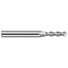 Harvey Tool - Ball End Mills; Mill Diameter (mm): 0.80 ; Mill Diameter (Inch): 1/32 ; Mill Diameter (Decimal Inch): 0.0310 ; Number of Flutes: 2 ; Length of Cut (Inch): 5/32 ; Length of Cut (Decimal Inch): 0.1560 - Exact Industrial Supply
