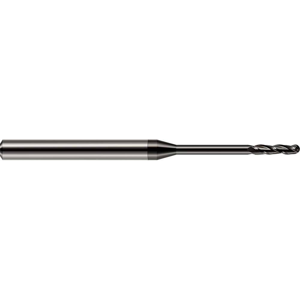 Harvey Tool - 0.09" Diam, 3/4" LOC, 3 Flute Solid Carbide Ball End Mill - Exact Industrial Supply