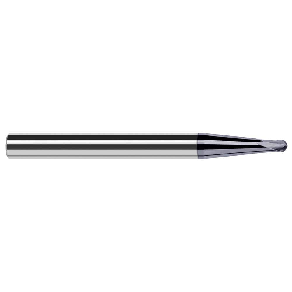 Harvey Tool - Ball End Mills; Mill Diameter (Inch): 1/64 ; Mill Diameter (Decimal Inch): 0.0150 ; Number of Flutes: 2 ; Length of Cut (mm): 0.3000 ; Length of Cut (Decimal Inch): 0.0120 ; Material: Solid Carbide - Exact Industrial Supply