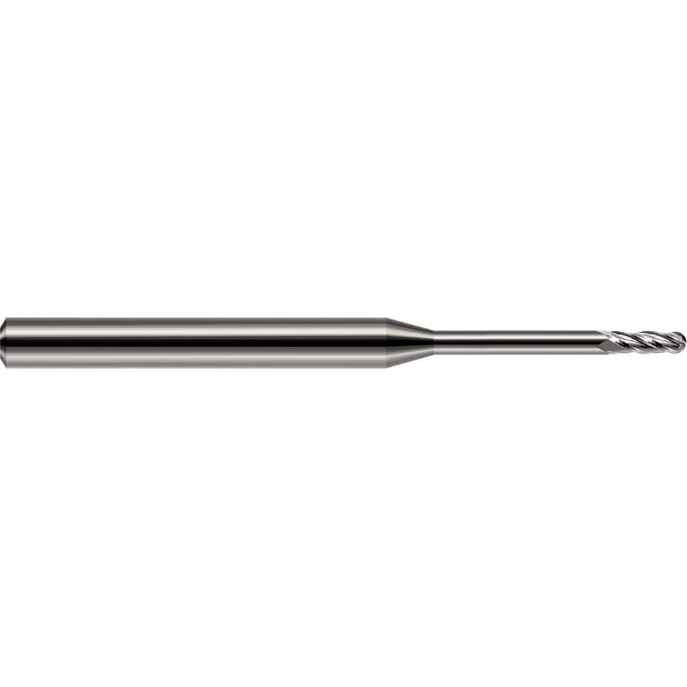 Harvey Tool - Ball End Mills; Mill Diameter (Inch): 1/8 ; Mill Diameter (Decimal Inch): 0.1250 ; Number of Flutes: 4 ; Length of Cut (Inch): 3/8 ; Length of Cut (Decimal Inch): 0.3750 ; Material: Solid Carbide