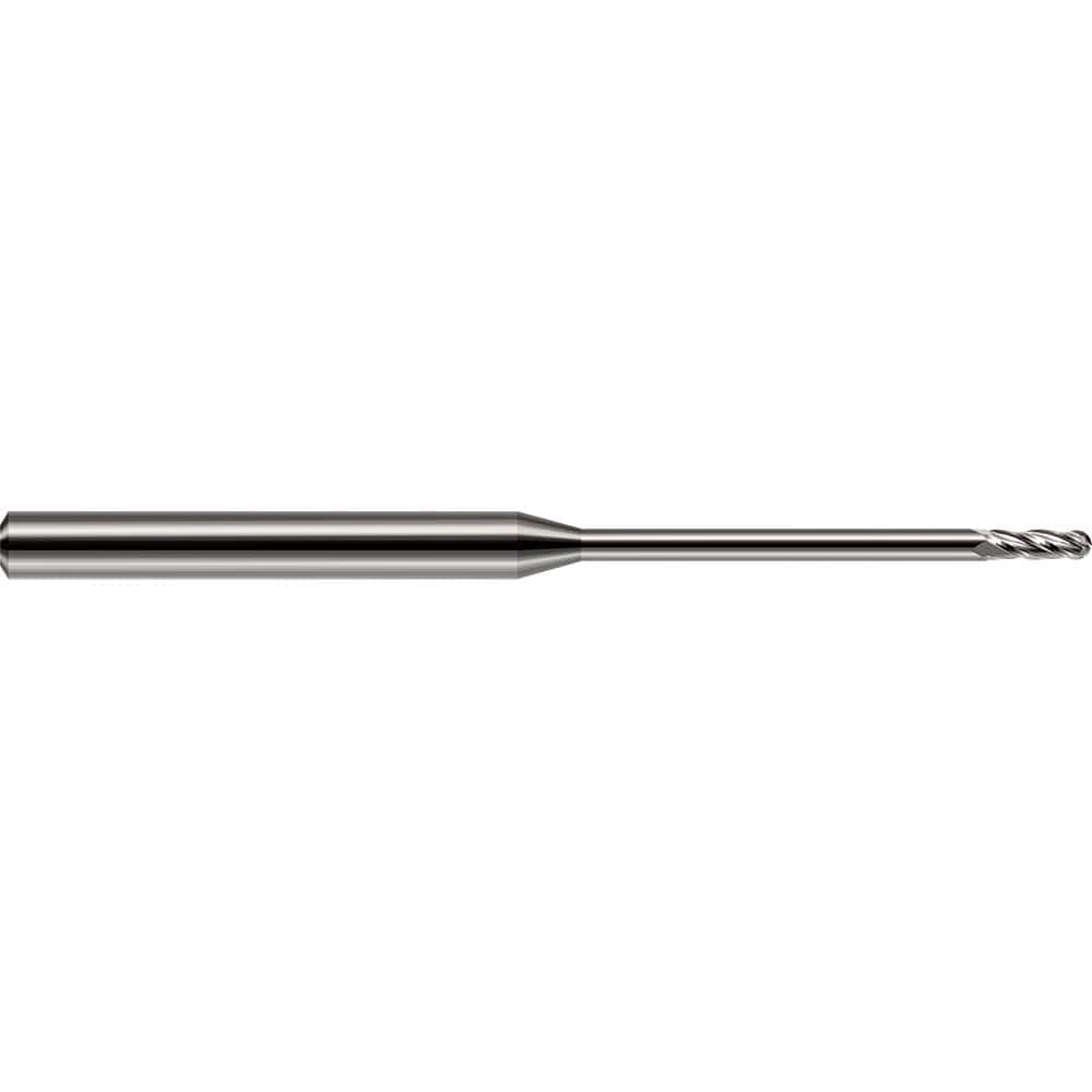 Harvey Tool - Ball End Mills; Mill Diameter (Inch): 3/32 ; Mill Diameter (Decimal Inch): 0.0930 ; Number of Flutes: 4 ; Length of Cut (Decimal Inch): 0.2790 ; Material: Solid Carbide ; Overall Length (Inch): 2-1/2 - Exact Industrial Supply