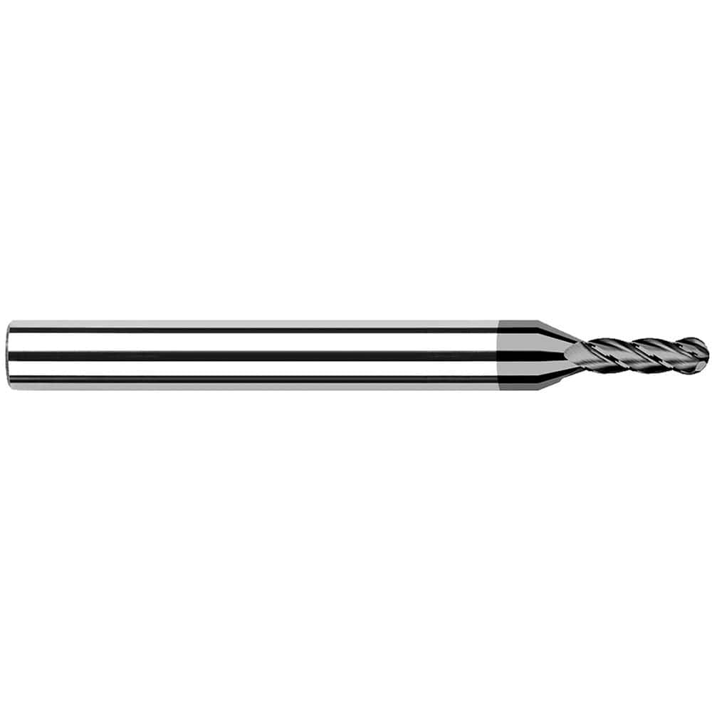 Harvey Tool - Ball End Mills; Mill Diameter (Inch): 1/4 ; Mill Diameter (Decimal Inch): 0.2500 ; Number of Flutes: 4 ; Length of Cut (Inch): 1-1/4 ; Length of Cut (Decimal Inch): 1.2500 ; Material: Solid Carbide - Exact Industrial Supply